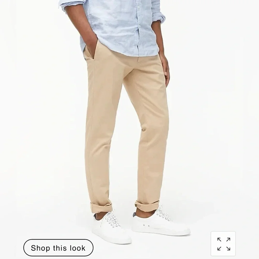 Men’s j crew factory slim flex chino light stain on bottom back left leg of pant